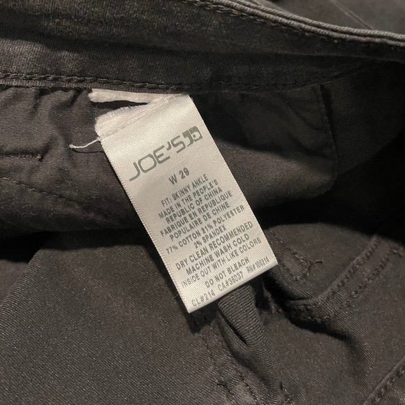 Joe's Jeans Black Zipper Skinny Ankle Jeans Jeggings Sz 29 (31x27) - Picture 12 of 15